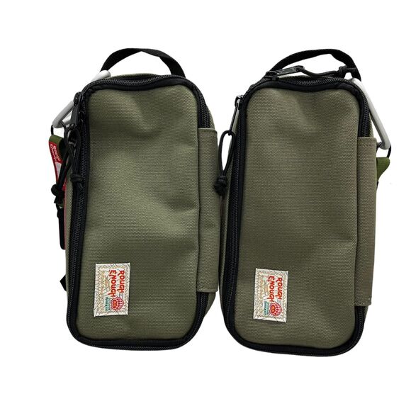 Rough Enough Small Tool Bag Pouch Zipper Big Pencil Case Set of Two Olive Green - Picture 1 of 16